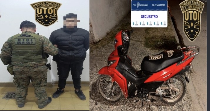 Aprehendieron a un joven que circulaba en una moto con pedido de secuestro